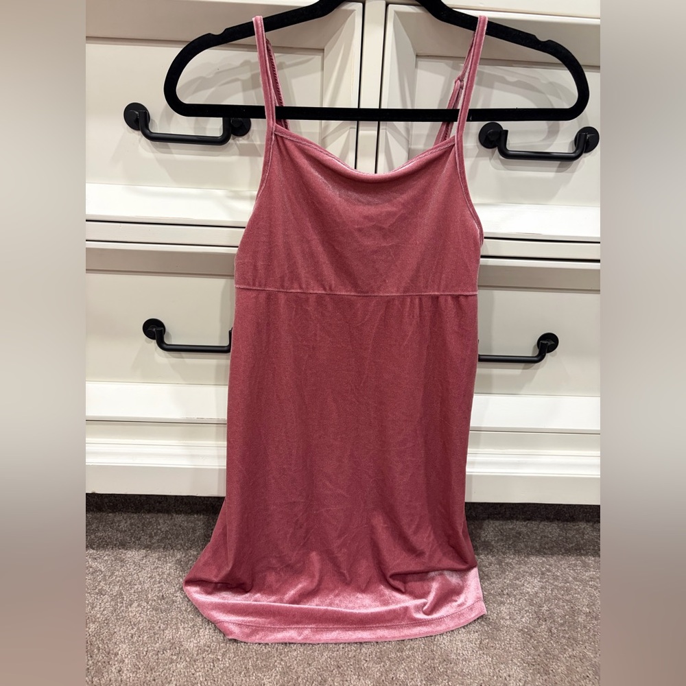 Girls Pink Velvet Dress - 10/12